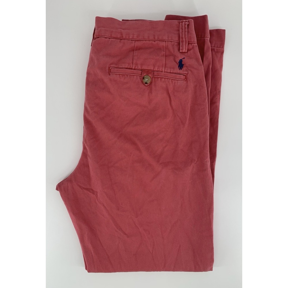 Polo Ralph Lauren Pants Mens 30x30 Orange Stretch Classic‎ Cotton Twill Read